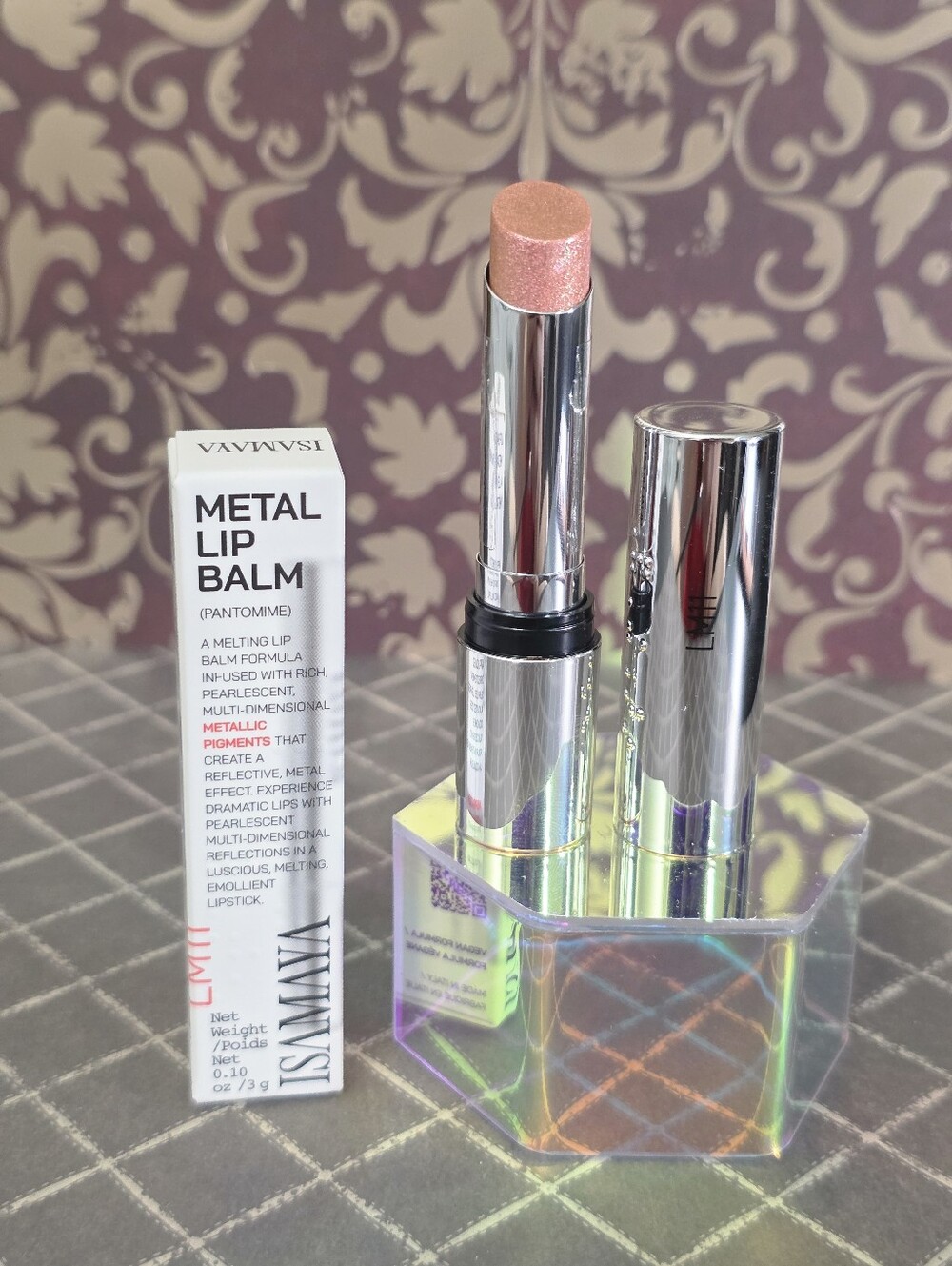 Metal Lip Balm — Shimmery Peach Pink Pantomime